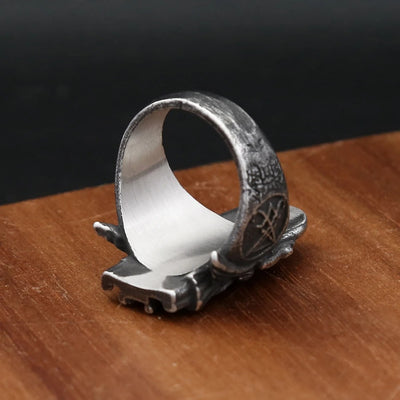 Anillo de Acero Inoxidable Estilo Punk para Hombre Steel Warrior - Image 4