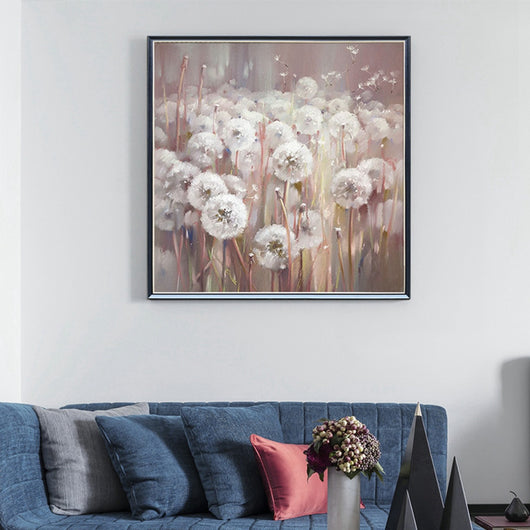 Cuadro de Flores Blancas al Óleo sin Marco - Image 12