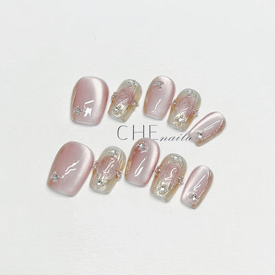 Uñas Postizas Efecto Ojo de Gato - Diseño Industrial Artesanal Francés Premium - Image 3