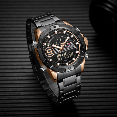 Reloj Deportivo NAVIFORCE Dual Movement - Acero Inoxidable para Hombre