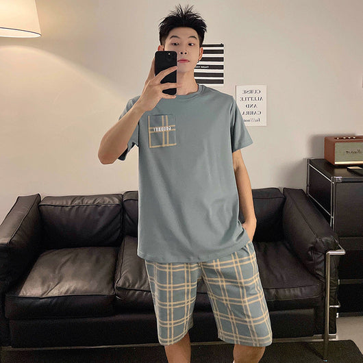 Pijama Hombre Cuello Redondo Estampado Dibujos Manga Larga Cómodo