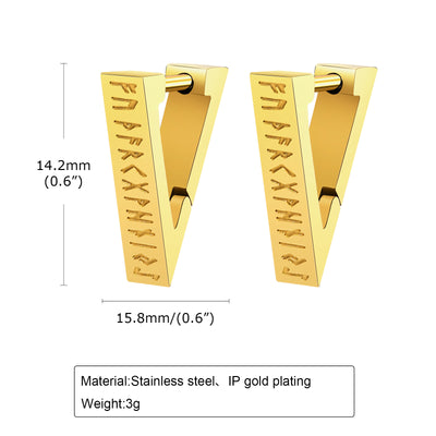 Arete Triangular de Acero Inoxidable con Símbolo Viking Geométrico - Image 8