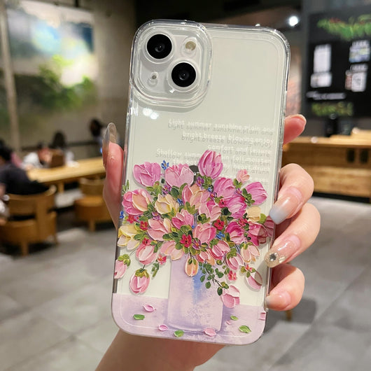 Funda Protectora Transparente Floral para Celular - Image 7
