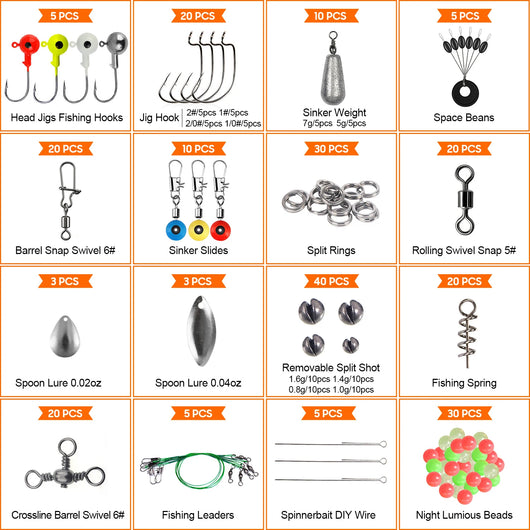 Maletín de Pesca Marina 246 Piezas - Kit Completo de Accesorios y Cebos - Image 9