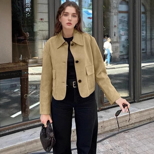 Chaqueta Cortavientos de Gamuza para Mujer - Estilo Moderno y Funcional - Image 2