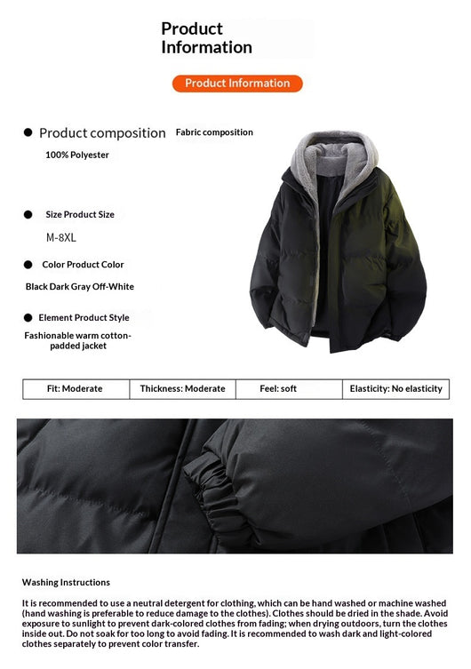Chaqueta de Invierno Hombre Acolchada Suelta con Diseño Falsa Dos Piezas - Image 24