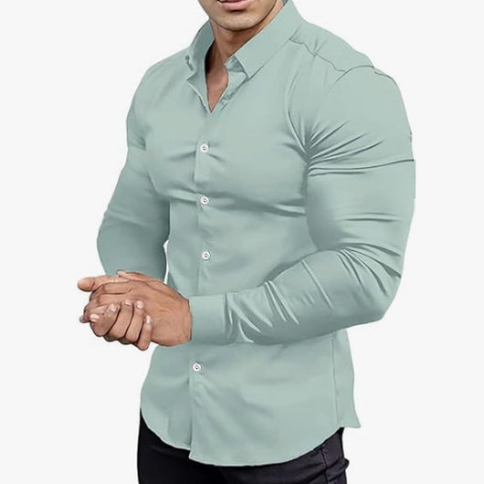 Camisa Casual de Manga Larga Antiedad para Hombre - Verano - Image 6