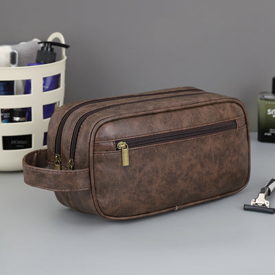 Bolsa de Aseo Viaje Doble Compartimento Cuero PU Hombre - Image 2