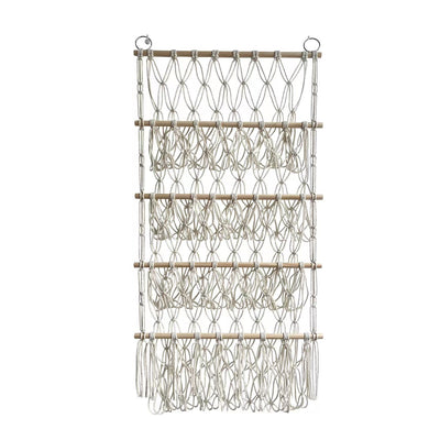 Organizador de Almacenamiento Tejido de 4 Niveles con Red de Bolsillo - Image 4