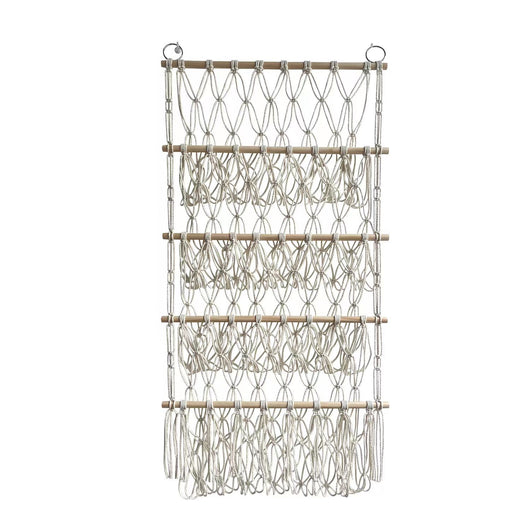 Organizador de Almacenamiento Tejido de 4 Niveles con Red de Bolsillo - Image 4