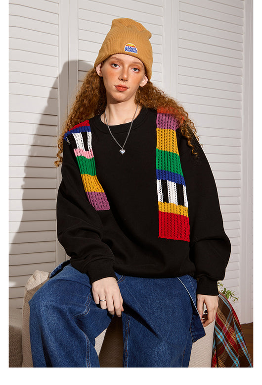 Suéter de Lana Patchwork Arcoíris Diseño Exclusivo para Mujer - Image 10