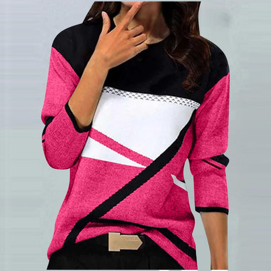 Camiseta Manga Larga a Rayas Cuello Redondo - Image 24