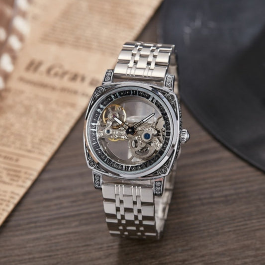 Reloj Mecánico Automático Vintage con Esfera Luminosa y Relieves - Image 2