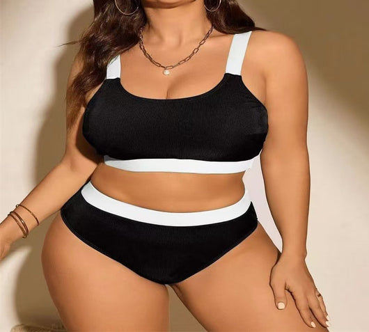 Bikini Asimétrico Talle Alto Plus Size - Traje de Baño Dos Piezas para Mujer - Image 7