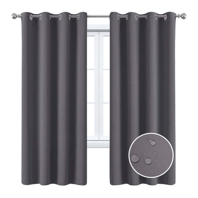 Close-up of a navy blue blackout curtain, showcasing the fabric texture and the black lining on the back. - Image 11