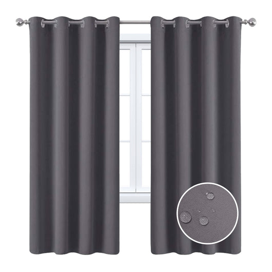 Close-up of a navy blue blackout curtain, showcasing the fabric texture and the black lining on the back. - Image 11