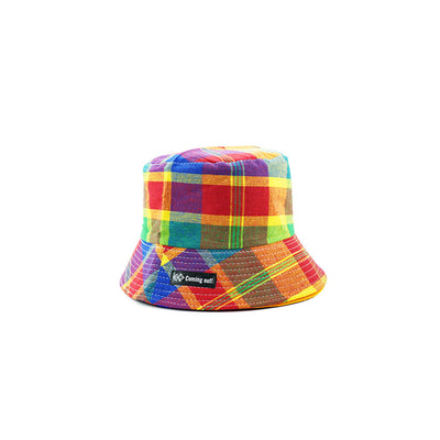 Gorro Bucket de Algodón y Lino Transpirable Cuadros Arcoíris - Image 6