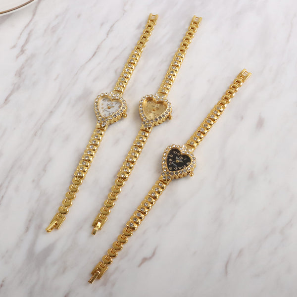 Reloj de Mujer Personalizado con Diamantes y Corazón de Rhinestones