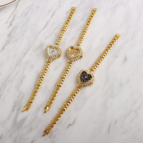Reloj de Mujer Personalizado con Diamantes y Corazón de Rhinestones