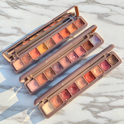 Paleta de Sombras Nacaradas Mate Glitter 9 Colores