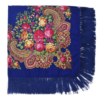 Pañuelo Floral Retro con Flecos para Mujer - Image 44
