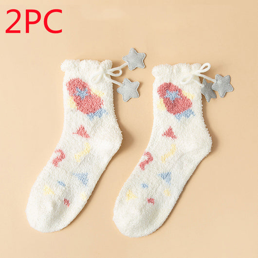 Calcetines Térmicos Gruesos para Mujer Estilo Coreano con Forro Polar - Image 11