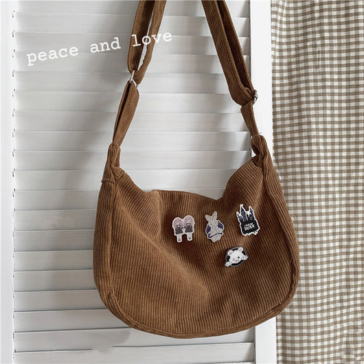 Bolsa Retro Vintage con Diseño de Dumpling - Bandolera de Pana con Asa Única - Image 10