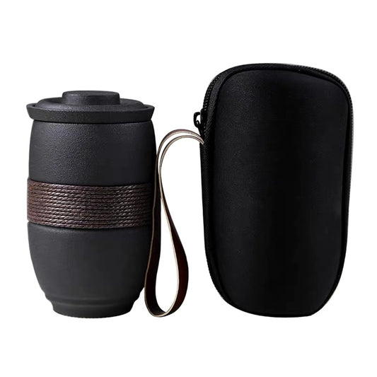 Taza de Té de Cerámica con Filtro Integrado y Tapa