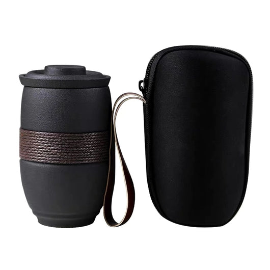 Taza de Té de Cerámica con Filtro Integrado y Tapa