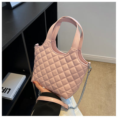 Bolsa Tote Elegante con Cadena Acolchada Cuadros Diamante - Bolso Crossbody de Gran Capacidad - Image 22