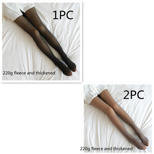 Leggins Térmicos Translúcidos Talla Grande con Forro Polar - Pantimedias Invierno - Image 25