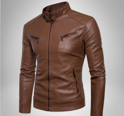 Chaqueta de Cuero PU con Forro de Terciopelo para Hombre Talla Grande - Image 12