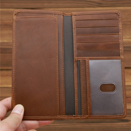 Billetera Larga de Cuero Crazy Horse para Hombre - Image 20
