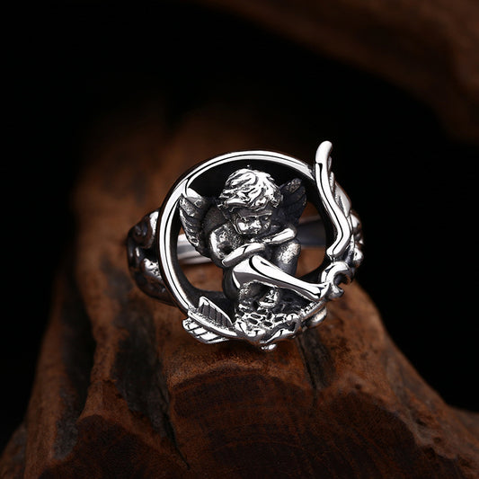 Anillo de Plata 925 Cupido Ángel Ajustable