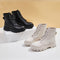 Botas Martin Plataforma Cuero Estilo Británico para Mujer
