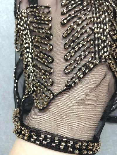 Blusa Transparente con Lentejuelas y Cuentas - Image 10