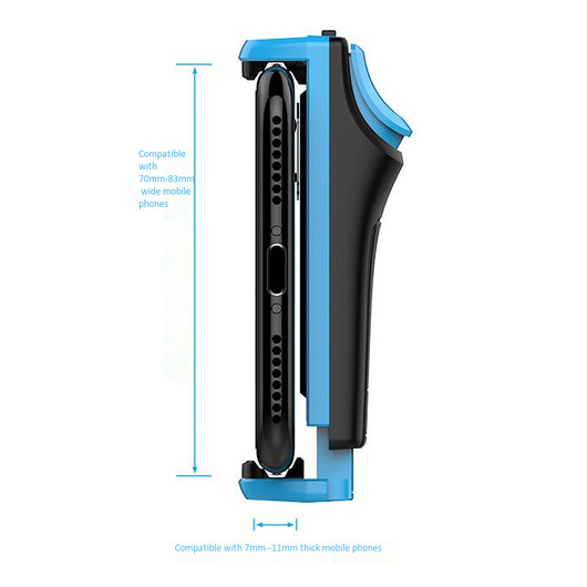 Pair of black and blue Bluetooth game buttons for mobile phones, featuring a trigger design for enhanced gaming. - Image 7