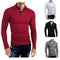Camiseta Manga Larga Cuello Solapa Hombre - Colores Sólidos