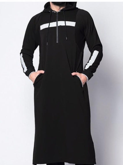 Túnica Islámica Hombre con Capucha y Bolsillos - Thobe Saudí Premium