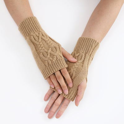 Guantes Tejidos Medio Dedo para Parejas - Lana Cálida Invierno Unisex - Image 40