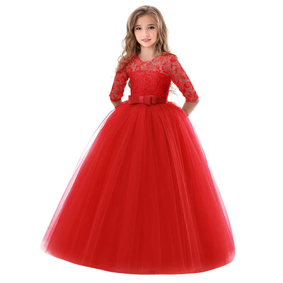 Vestido Princesa Acolchado de Manga Larga para Niñas - Image 2