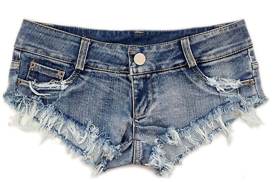 Shorts Denim Rotos Cintura Baja para Mujer