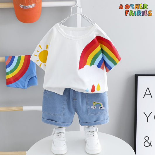 Conjunto de Pantalones Cortos Denim para Niños y Niñas - Dos Piezas Cómodo - Image 4