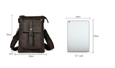 Bolsa Bandolera de Cuero para Hombre - Mochila Compacta con Soporte para Cámara - Image 20