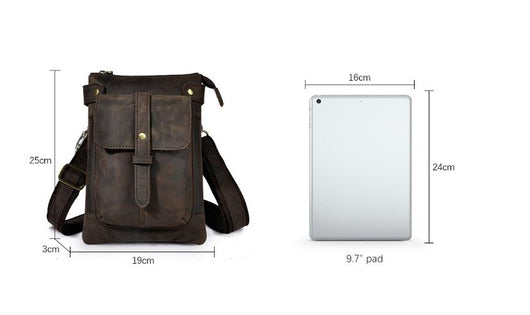 Bolsa Bandolera de Cuero para Hombre - Mochila Compacta con Soporte para Cámara - Image 20