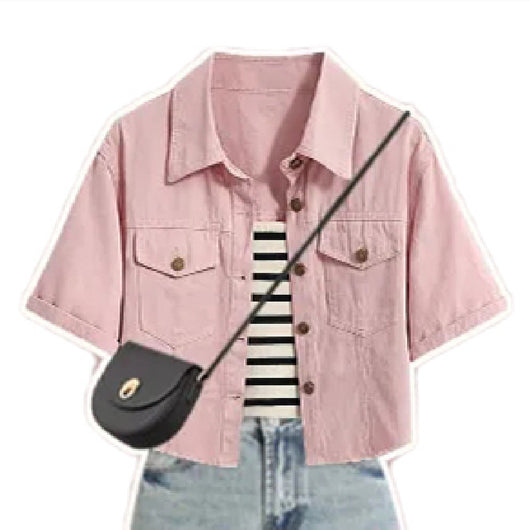 Conjunto de 3 Piezas: Chaqueta Denim de Colores con Tirantes Integrados y Jeans - Image 6