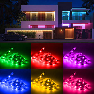 Luces Solares Decorativas para Patio - Tiras LED Impermeables