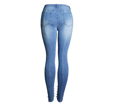 Jeans Slim Skinny Elásticos con Detalles de Cuentas - Image 6