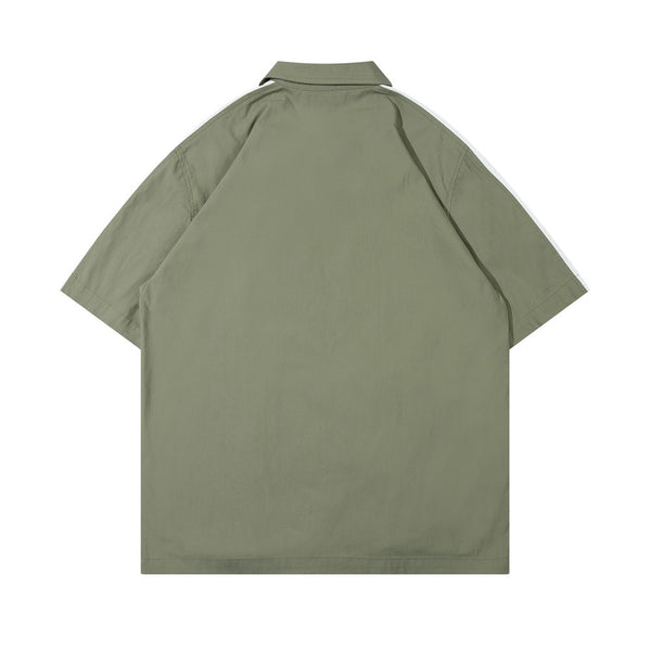 Camisa de Manga Corta Unisex con Contraste de Colores