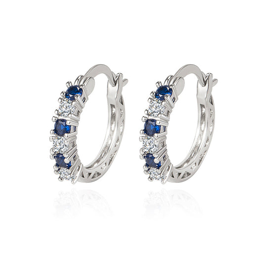 Aretes de Diamantes y Cristal Azul Zircón - Diseño Europeo Elegante - Image 4